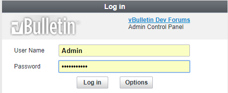 AdminCP Login Form